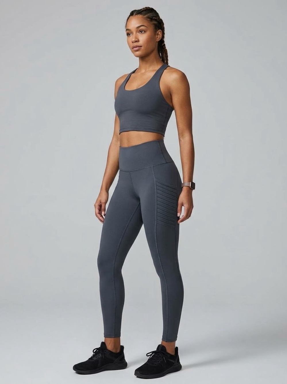 Bally Dark Gray Women's Leggings, Size Medium, Stretch Activewear
